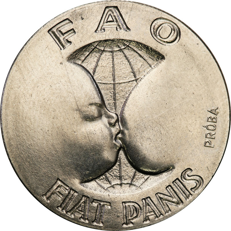 PRL. PRÓBA Nikiel 10 złotych 1971 FAO fiat panis
